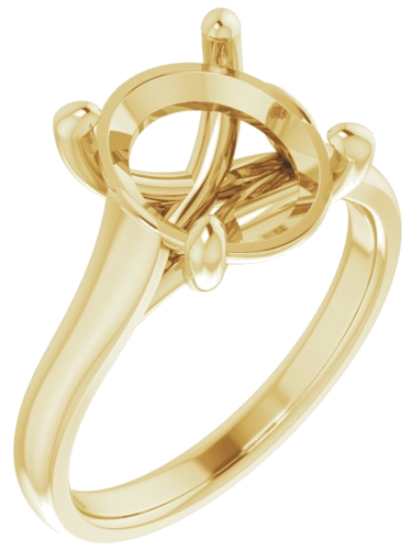 14K Yellow 11x9 mm Oval Solitaire Engagement Ring Mounting (1)