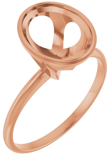 Sužadėtuvių Žiedas „Solitaire“ 585 Rožinis Aukso Oval 10mm x 8mm (1)