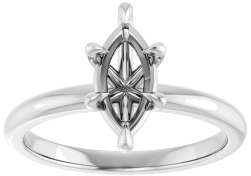14K White 10x5 mm Marquise Solitaire Engagement Ring Mounting (3)