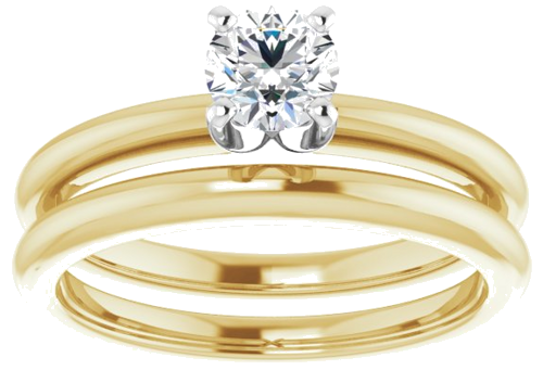 14K Yellow   White  4.8 mm Round Solitaire Engagement Ring Mounting (8)