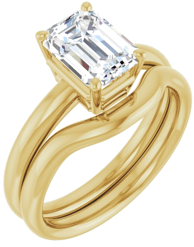 14K Yellow 8x6 mm Emerald Engagement Ring Mounting (6)