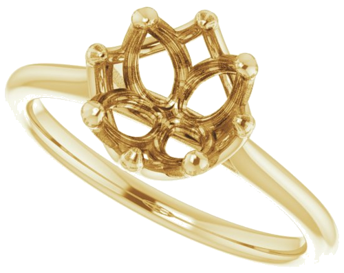 14K Yellow 7.4 mm Round Solitaire Engagement Ring Mounting (5)