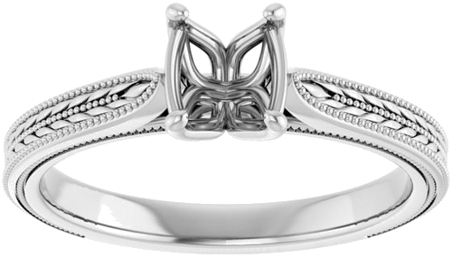 Sužadėtuvių Žiedas „Solitaire“ 14k white gold Oval 7mm x 5mm (3)