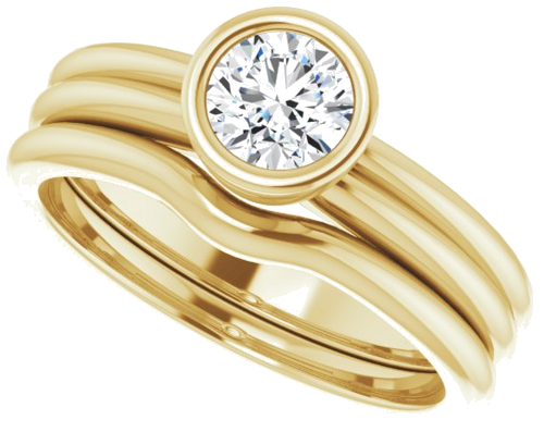 Sužadėtuvių Žiedas „Bezel-Set Solitaire“ 14k yellow gold Round 5.2mm (10)