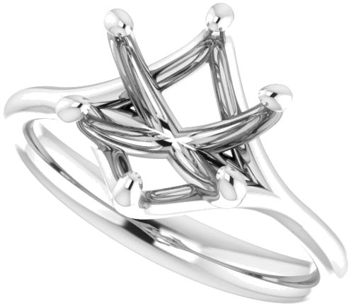 Platinum 9 mm Round Engagement Ring Mounting (5)