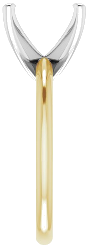 14K Yellow   White  12x10 mm Oval Solitaire Engagement Ring Mounting (4)