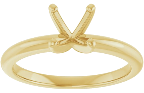 18K Yellow  6.5 mm Round Solitaire Engagement Ring Mounting (3)