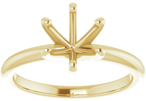 Sužadėtuvių Žiedas „Solitaire“ 585 Geltonojo Aukso Round 7.4mm (3)