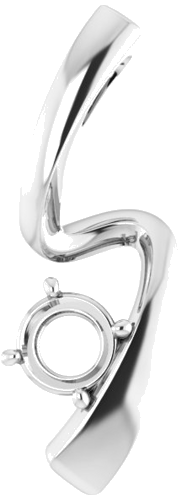 Pakabukas „Freeform Solitaire“ 585 Baltojo Aukso Round 4.8mm (1)
