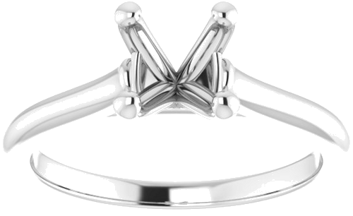 Sužadėtuvių Žiedas „Solitaire“ 585 Baltojo Aukso Cushion 6mm (3)