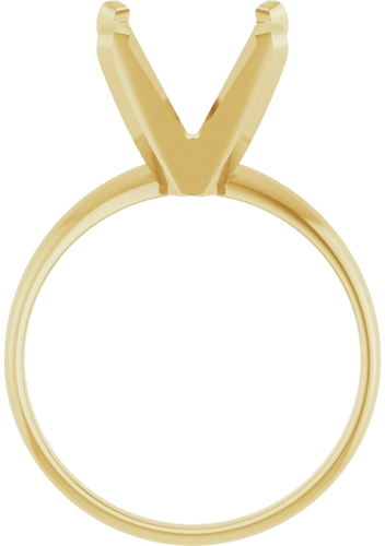 14K Yellow 8 x 8 mm Square Ultra-Lightweight Solitaire Engagement Ring Mounting (2)