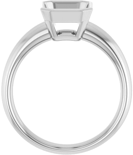 14K White 9x7 mm Emerald Engagement Ring Mounting (2)