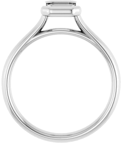 Sužadėtuvių Žiedas „Bezel-Set Solitaire“ 585 Baltojo Aukso Emerald 7mm x 5mm (2)