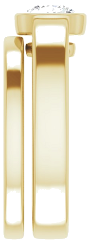 Sužadėtuvių Žiedas „Bezel-Set Solitaire“ 585 Geltonojo Aukso Cushion 6mm (9)