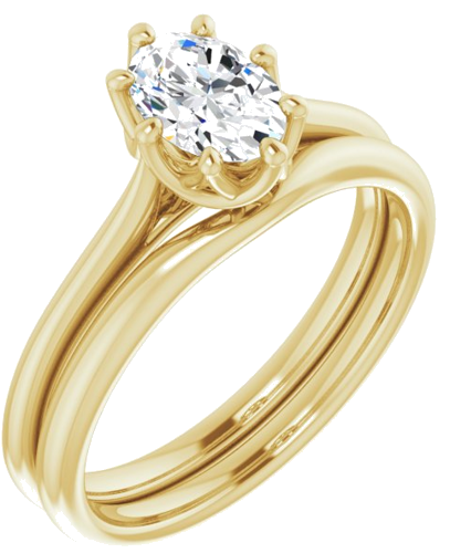 14K Yellow 7x5 mm Oval Solitaire Engagement Ring Mounting (6)