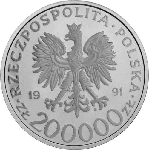 200 000 злоти генерал Окулицки 1991 Полша Сребърна монета (1)