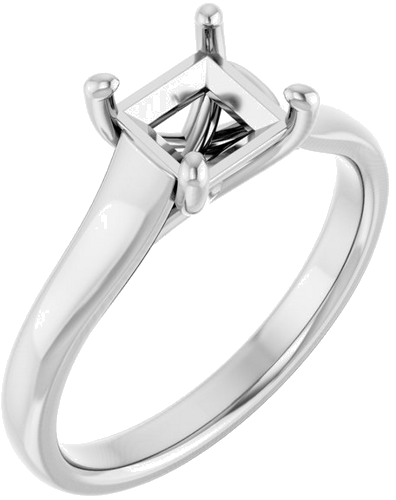 Sužadėtuvių Žiedas „Solitaire“ 585 Baltojo Aukso Square 5.5mm (1)