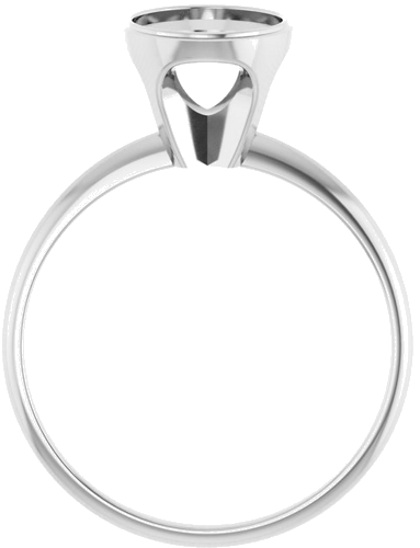 14K White 9x7 mm Oval Solitaire Engagement Ring (2)