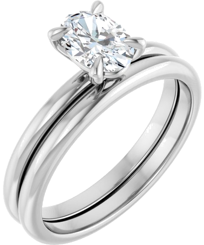 Platinum  7x5 mm Oval Solitaire Engagement Ring Mounting (6)