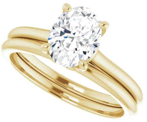 14K Yellow  8x6 mm Oval Solitaire Engagement Ring Mounting (10)