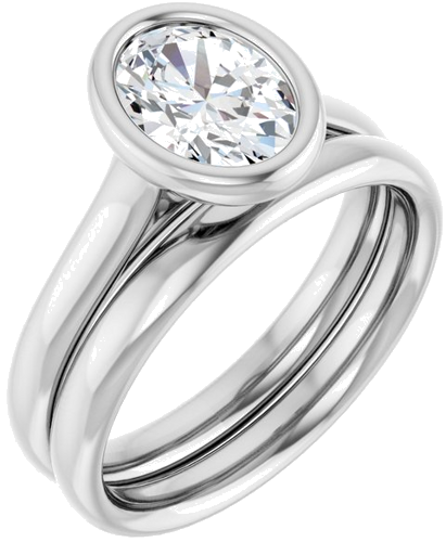 Platinum  8x6 mm Oval Solitaire Engagement Ring Mounting (6)