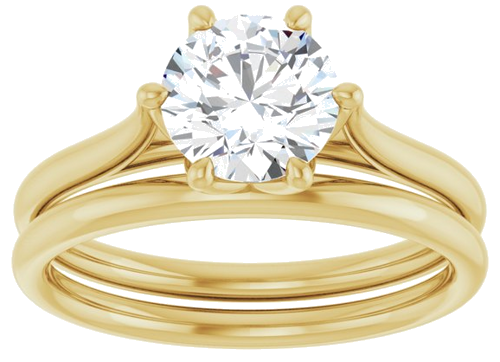 14K Yellow 7 mm Round Engagement Ring Mounting (8)