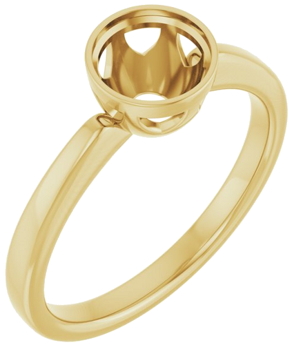 Sužadėtuvių Žiedas „Bezel-Set Solitaire“ 585 Geltonojo Aukso Round 6.5mm (1)