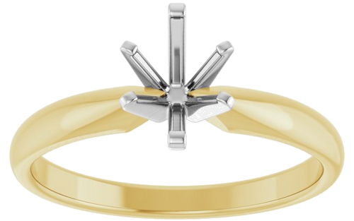 Sužadėtuvių Žiedas „Solitaire“ 585 Baltojo Ir Geltonojo Aukso Oval 7mm x 5mm (3)