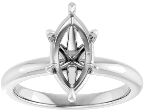 Sužadėtuvių Žiedas 585 Baltojo Aukso Marquise 12mm x 6mm (3)