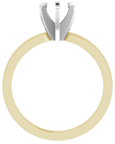 14K Yellow White 5.7-6 mm Round Solitaire Engagement Ring Mounting (2)