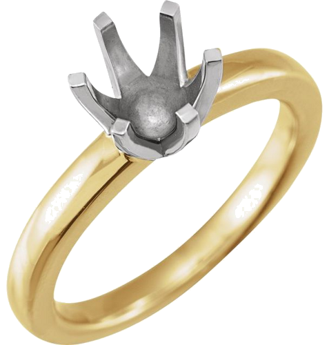 14K Yellow   White 5.8 mm Round Tall 6-Prong Solstice Solitaire® Ring Mounting (1)