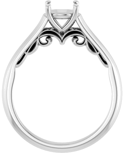 14K White  6.5 mm Round Solitaire Engagement Ring Mounting (2)