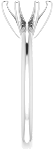 14K White  7x5 mm Oval Solitaire Engagement Ring Mounting (4)