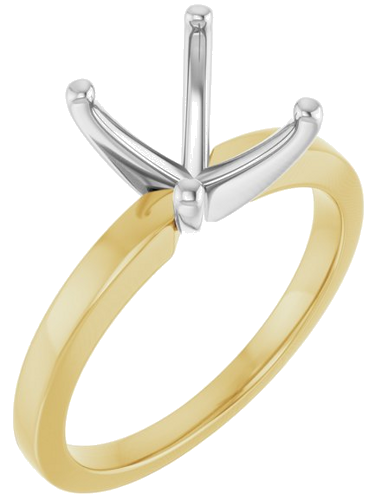 Sužadėtuvių Žiedas „Solitaire“ 585 Baltojo Ir Geltonojo Aukso Oval 10mm x 8mm (1)