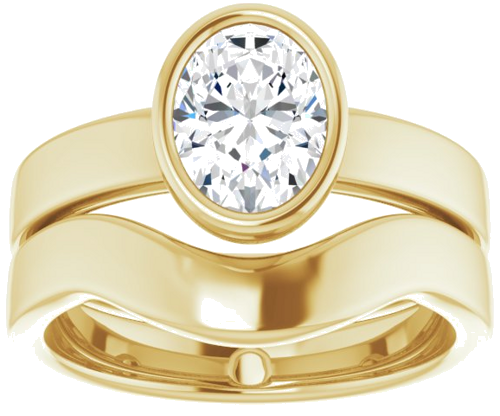 Sužadėtuvių Žiedas „Solitaire“ 585 Geltonojo Aukso Oval 8mm x 6mm (8)