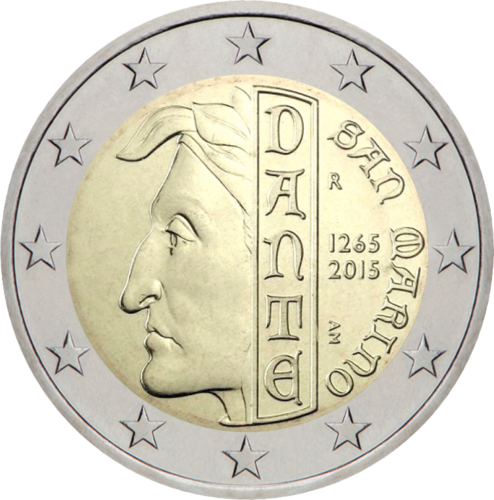 2015 Sanmarīno Dante Aligjēri 2 eiro monēta (3)