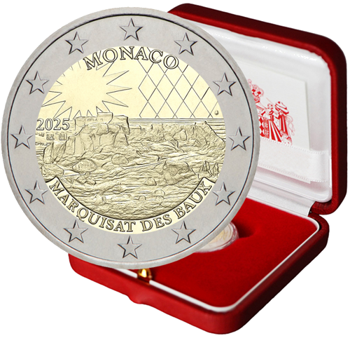 2025 Монако Marquis of Baux монета 2 евро (1)