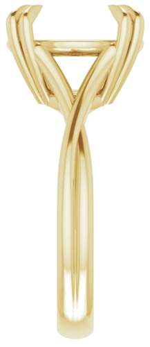 14K Yellow 12 mm Round Solitaire Engagement Ring Mounting (4)