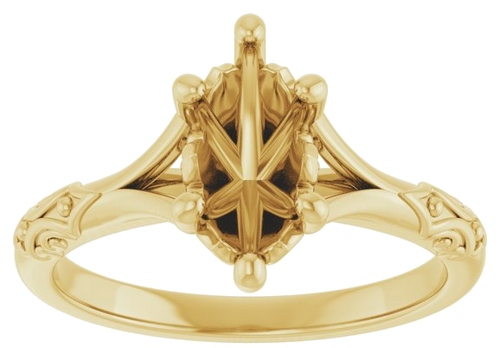 Sužadėtuvių Žiedas „Solitaire Sculptural“ 10k yellow gold Marquise 10mm x 5mm (3)