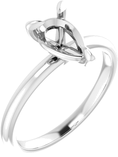 Sužadėtuvių Žiedas „Solitaire“ 585 Baltojo Aukso Pear Shape 9mm x 6mm (1)