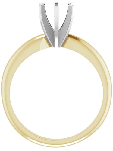 14K Yellow   White 5.7-6 mm Round 6-Prong Solitaire Ring Mounting (2)
