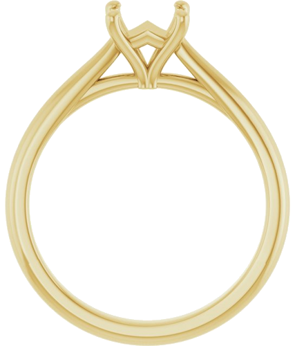 14K Yellow 5 mm Square Solitaire Engagement Ring Mounting (2)