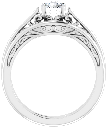 14K White 5.2 mm Round Engagement Ring Mounting (17)