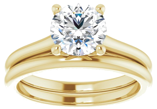 14K Yellow 7 mm Round Solitaire Engagement Ring Mounting (8)