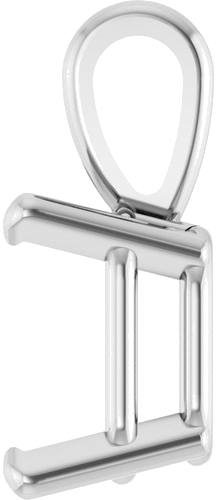 Pakabukas „Emerald 4-Prong Solitaire“ 925 Sidabro Emerald 6mm x 4.5mm (3)