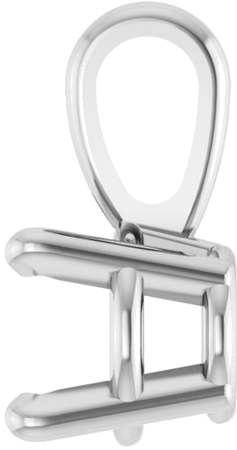 14K White 4.5 mm Round 4-Prong Pendant Mounting (3)