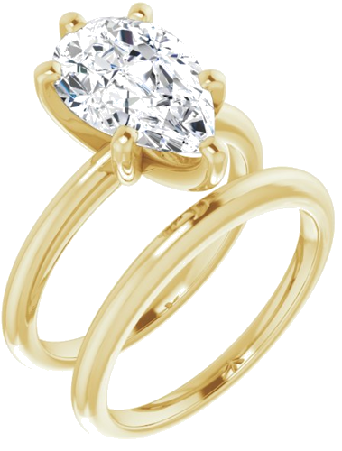 Sužadėtuvių Žiedas „Solitaire“ 585 Geltonojo Aukso Pear Shape 12mm x 8mm (6)