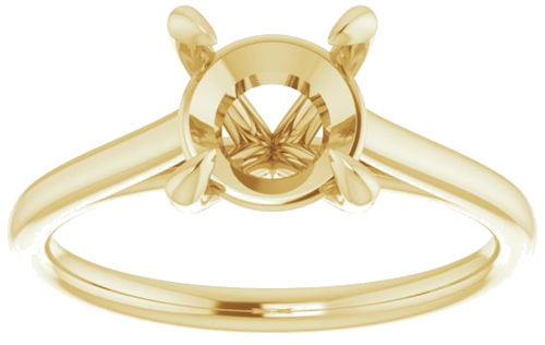 18K Yellow  7.4 mm Round Solitaire Engagement Ring Mounting (3)