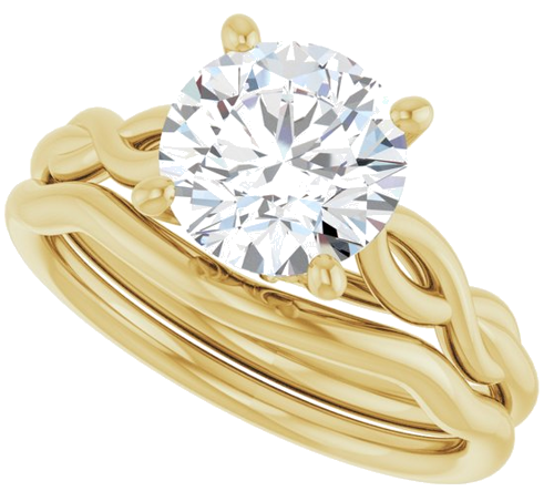 Sužadėtuvių Žiedas „Solitaire“ 585 Geltonojo Aukso Round 8mm (10)