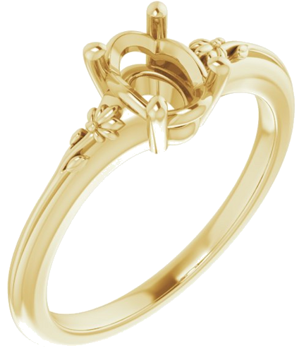 Sužadėtuvių Žiedas „Solitaire“ 585 Geltonojo Aukso Oval 7mm x 5mm (1)